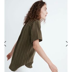 Madewell Lightspun Short-Sleeve Flap-Pocket Shirt in Stripe